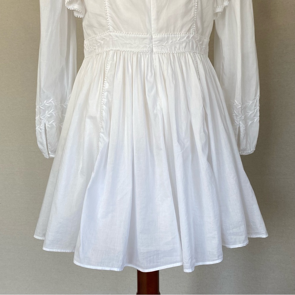 Banana Republic Esme Embroidered Ruffled Mini Dress Bishop Sleeves - Picture 7 of 16